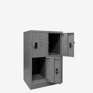 ตู้ล็อคเกอร์ 4 ประตู ทรงเตี้ย รุ่น MLKD-T22 สีเทาล้วน