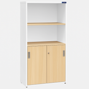 ตู้เก็บเอกสารไม้บานผสม ขนาด 80×40×160 ซม. ผลิตจากไม้พาร์ติเคิลบอร์ด เคลือบเมลามีน 10 สีให้เลือก จัดส่งฟรี กทม.ปริมณฑล